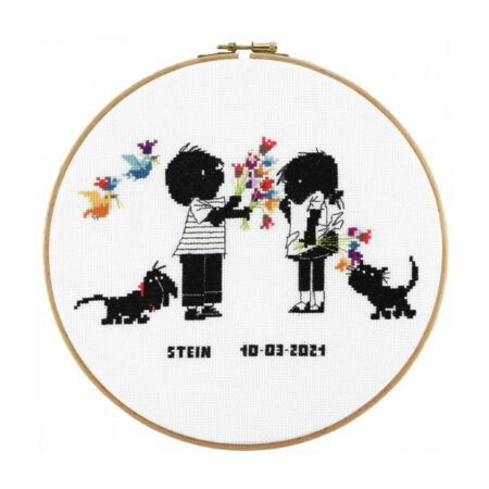 borduurpakket geboortetegel tulpen - fiep westendorp - pako