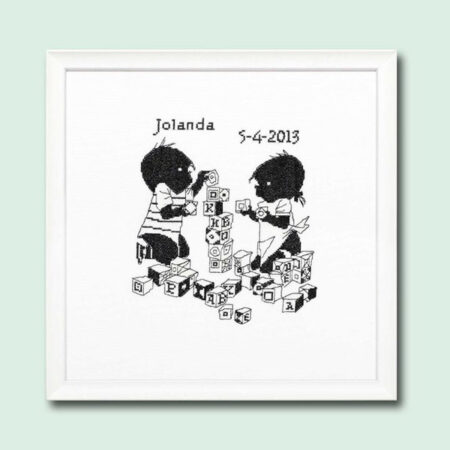 borduurpakket geboortetegel - illustratie Fiep Westendorp - pako