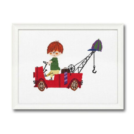 borduurpakket rode brandweerwagen - illustratie Fiep Westendorp - pako