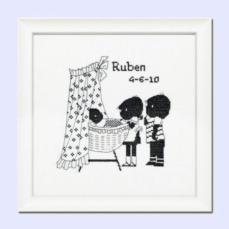 borduurpakket geboortetegel wiegje - fiep westendorp - pako