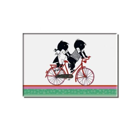 Koelkastmagneet Op de fiets