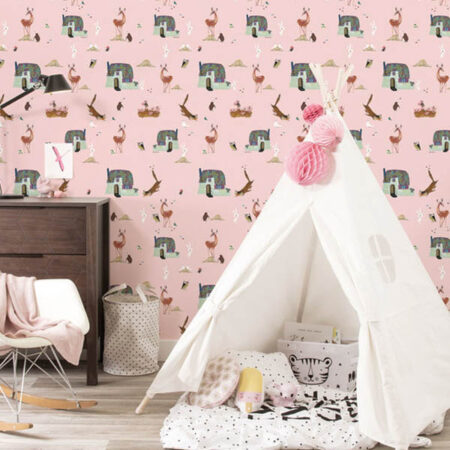 behang - bosdieren - roze - fiep westendorp - kek amsterdam