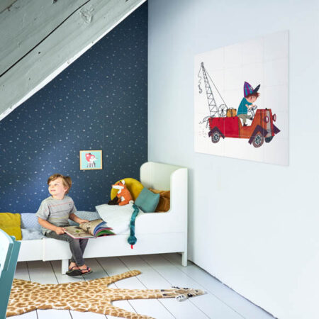 rode kraanwagen - fiep westendorp - ixxi - wanddecoratie