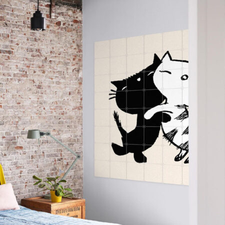 pim en pom - knuffelen - fiep westendorp - ixxi - wanddecoratie